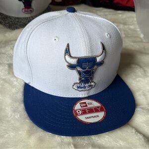 New Era White and Blue Windy City Bulls Snapback Hat